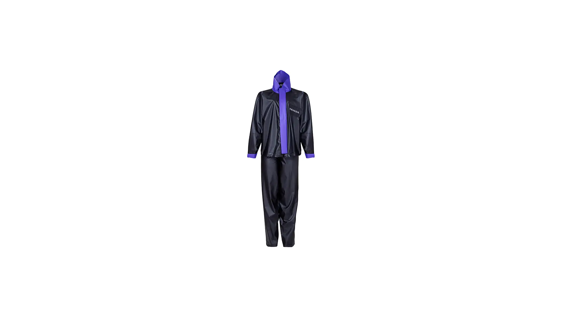 CJ. CHUVA Honda FEMININO PVC PRETO/LILÁS