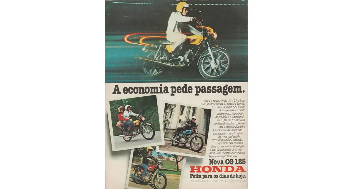Propaganda Antiga da Honda sobre Nova Cg 125