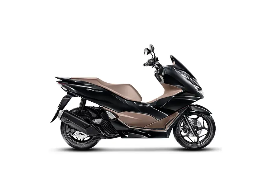 Visão da Lateral Direita da moto Honda PCX Preta