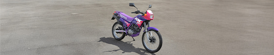 Honda-NX-200-cor-roxa-detalhes-rosa-e-brancos 